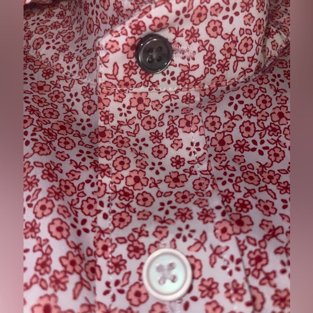 Psycho Bunny 🐰 small floral print, size 34/35 neck 17 1/2 - Picture 5 of 7